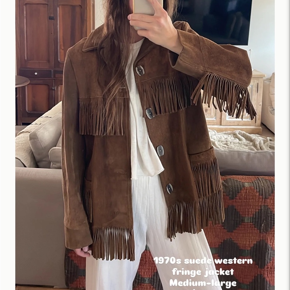 Vintage suede fringe jacket size m/l